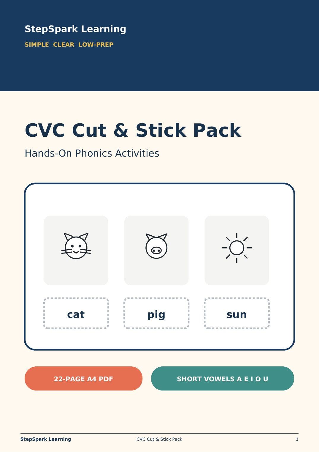 StepSpark CVC Cut and Stick Pack cover